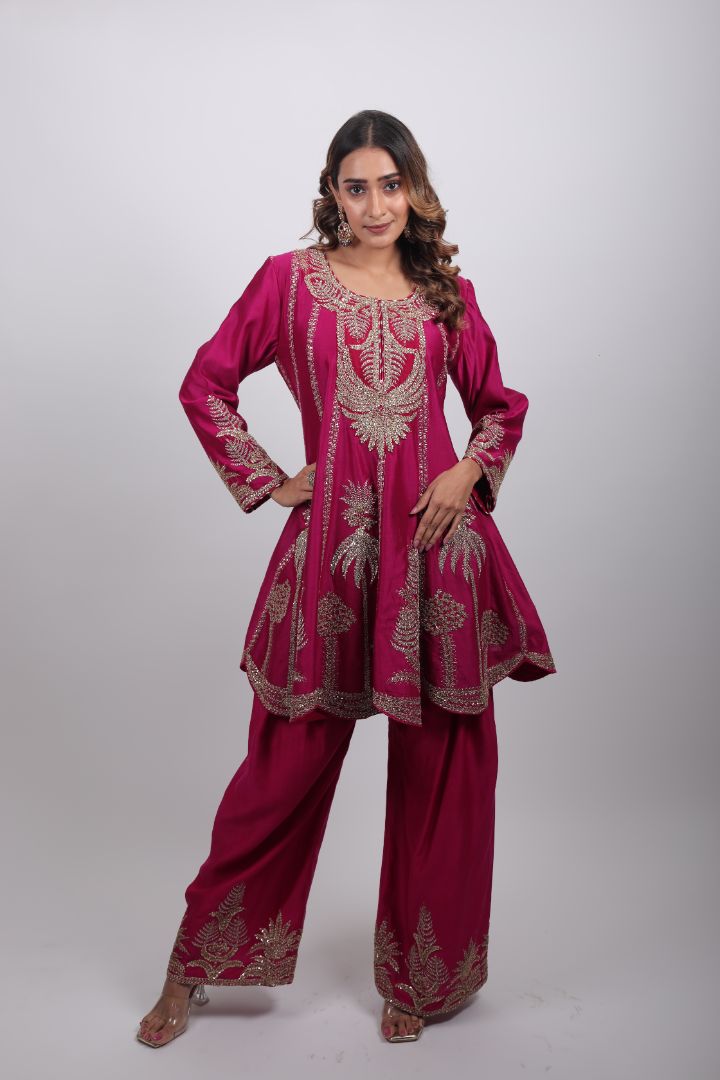 Zareen Embroidered Sharara Set