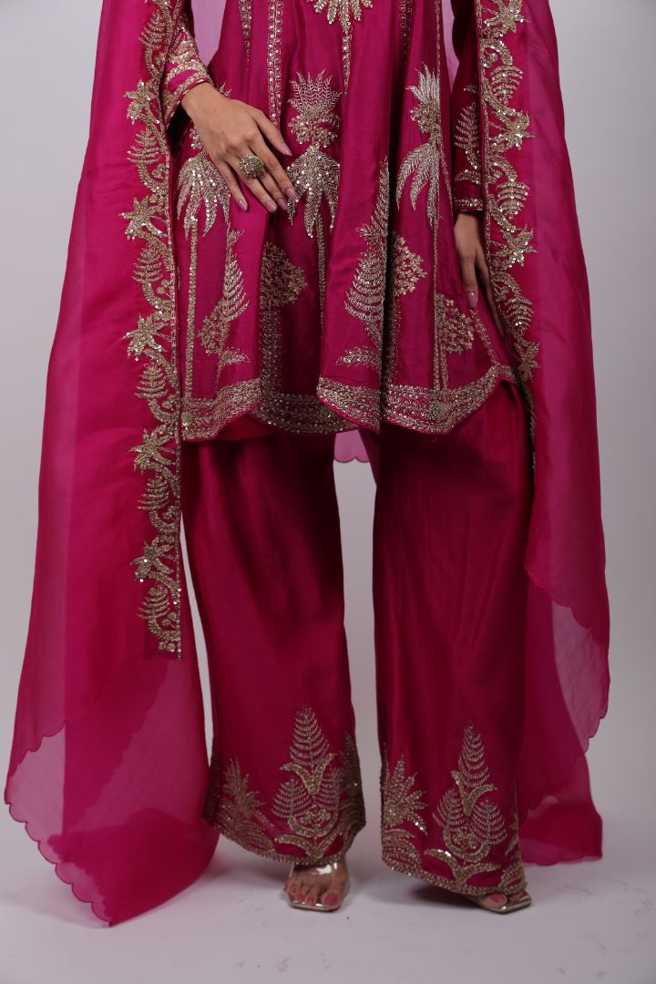 Zareen Embroidered Sharara Set