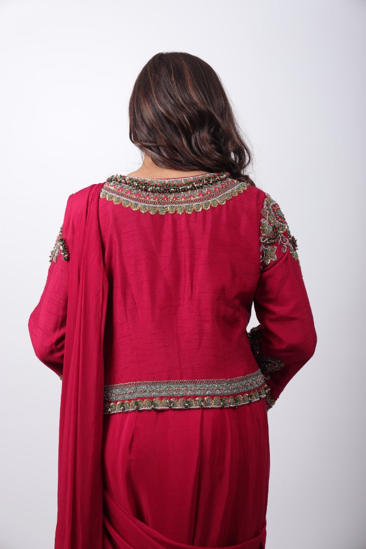 Vanya Embroidered Draped Set