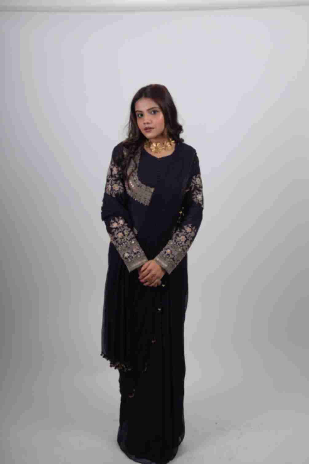 Ameera Embroidered Draped Set