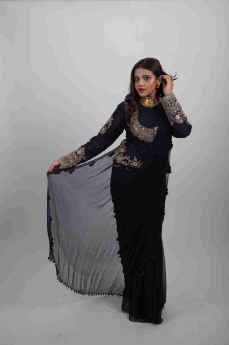 Ameera Embroidered Draped Set