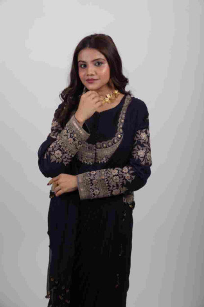 Ameera Embroidered Draped Set